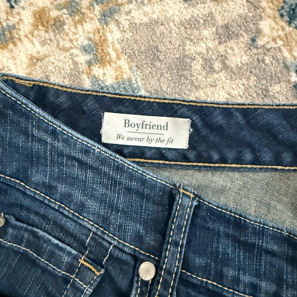 Torrid Dark Blue Distressed Boyfriend Jean Crop Pants - Picture 2 of 7